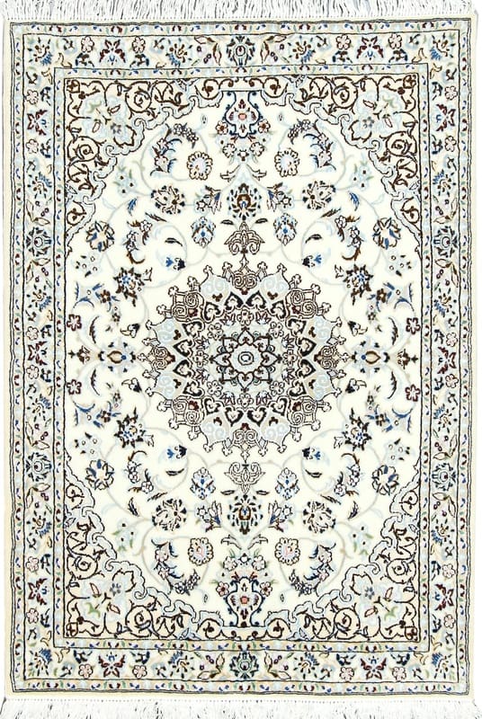 Handgeknüpfter NAIN 9LA Teppich 158x108 cm - Creme, Blumenmuster