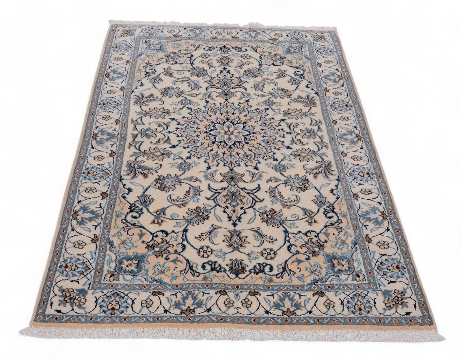 Handgeknüpfter Nain Perserteppich 205x120 cm Beige, 300.000 Knoten