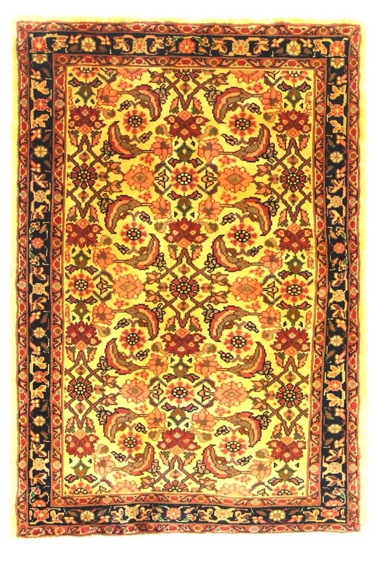 Handgeknüpfter Orientteppich 144x98 cm Marineblau, Wolle, Hamedan