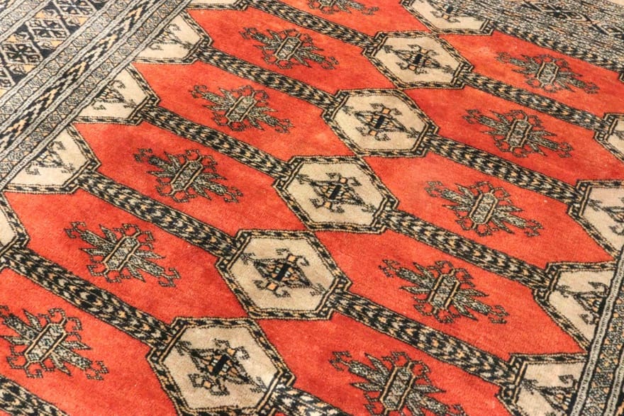 Handgeknüpfter Orientteppich 185x101 cm aus 100% Wolle, unikates Muster