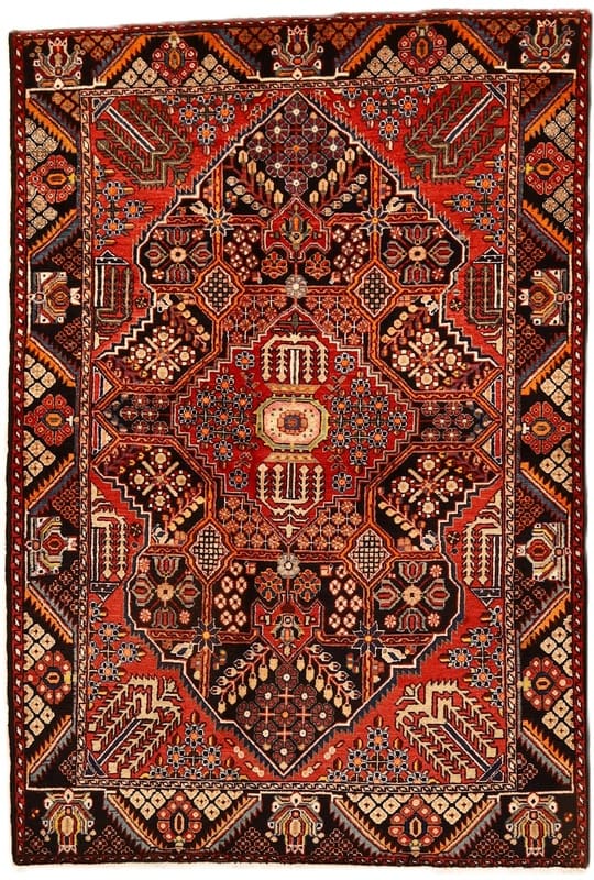 Handgeknüpfter Orientteppich 207x141 cm – farbenfrohe Musterpracht