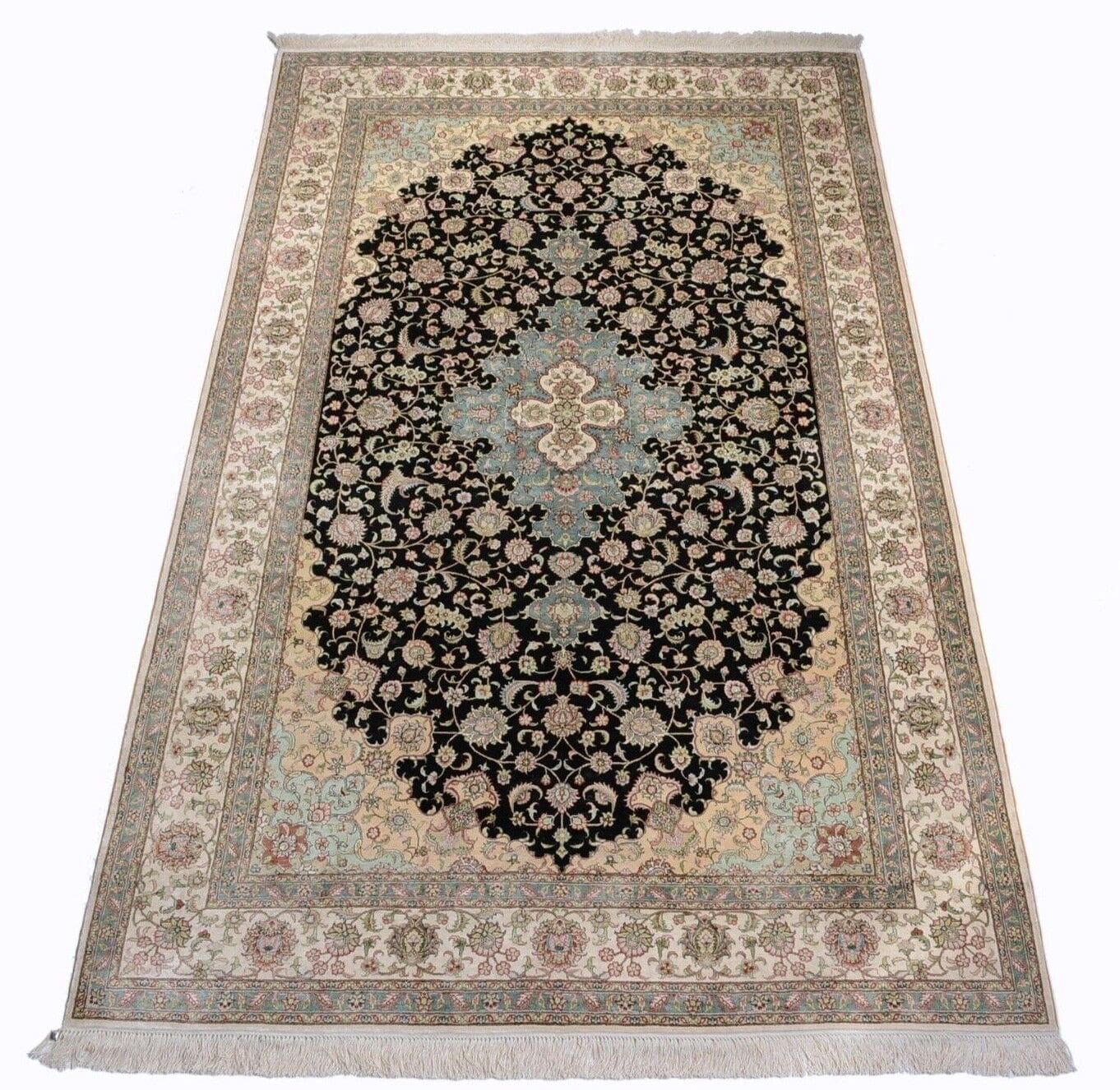 Handgeknüpfter Orientteppich 244x152 cm, 900.000 Knoten, Seide