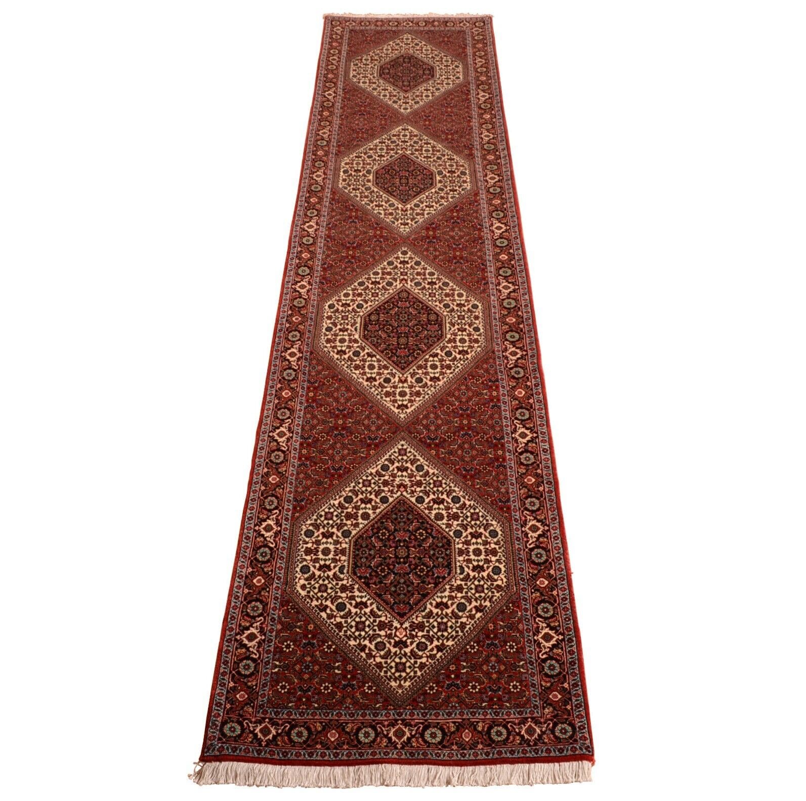 Handgeknüpfter Perser Teppich Läufer Bidjar 420x88 cm, 380.000 Knoten