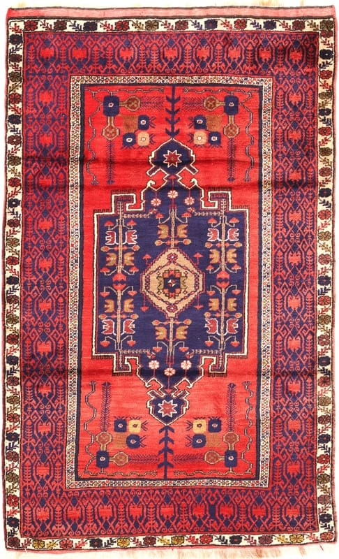 Handgeknüpfter Perserteppich 214x133 cm, 128.000 Knoten, rot/orange