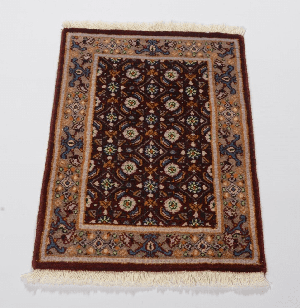 Handgeknüpfter Perserteppich Moud 60x40 cm, 300.000 Knoten, Neu