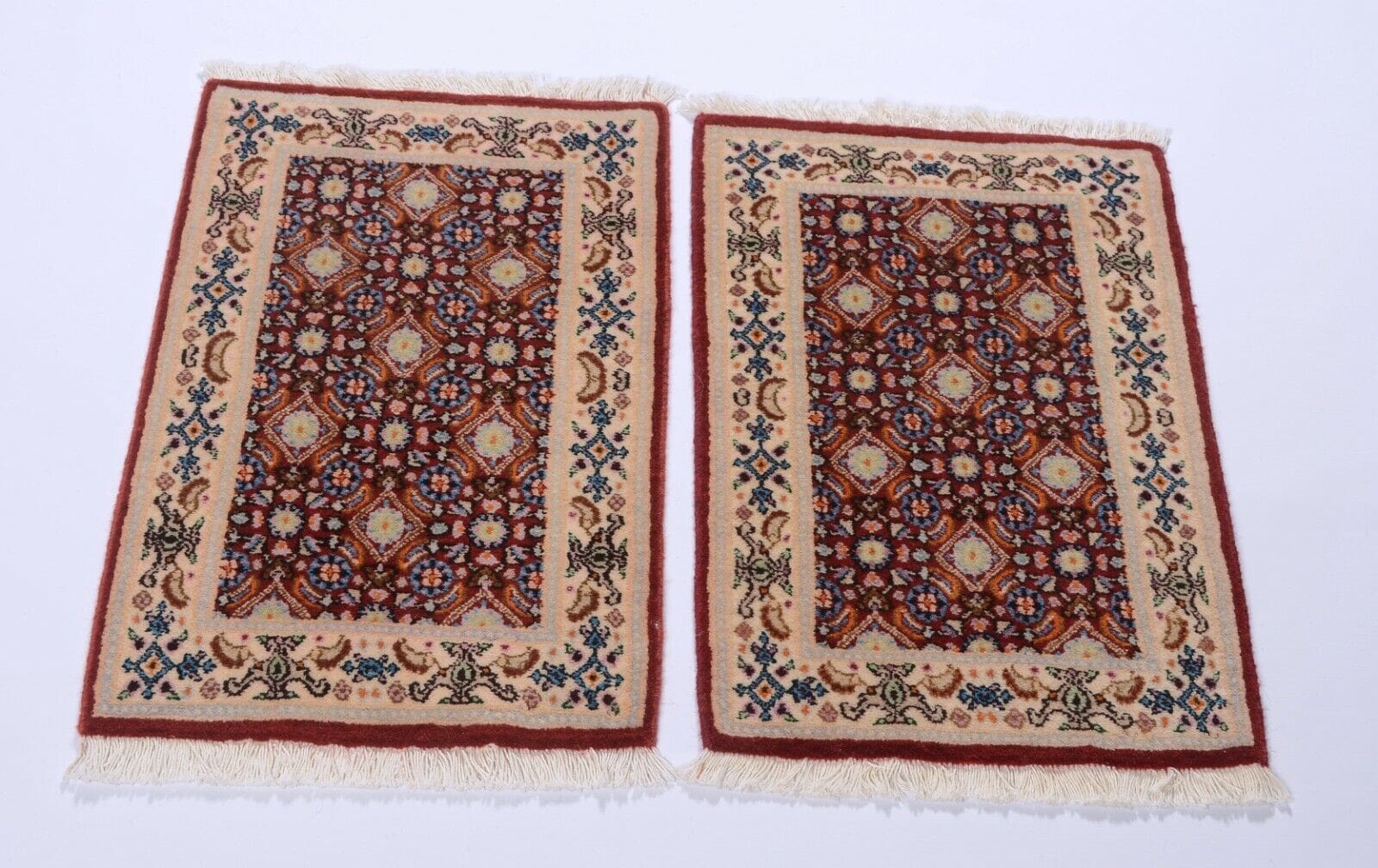 Handgeknüpfter Perserteppich Moud 60x40 cm, 300.000 Knoten, Neu