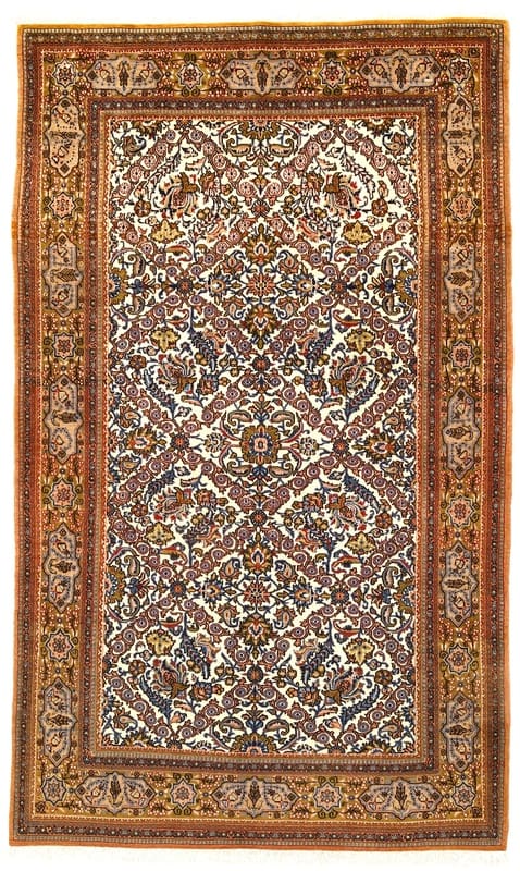 Handgeknüpfter Qom-Teppich 157x263 cm – Watteteppich, orientalisch