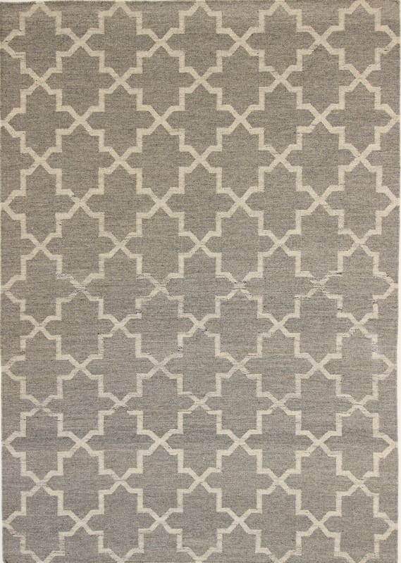 Handgewebter Kelim Teppich 234 x 164 cm – Grau-Beige, pflegeleicht