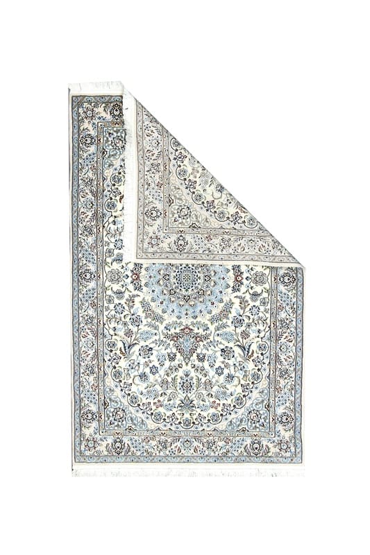 Handgewebter Nain 9 La Orientteppich 170x108 cm in Blau-Creme