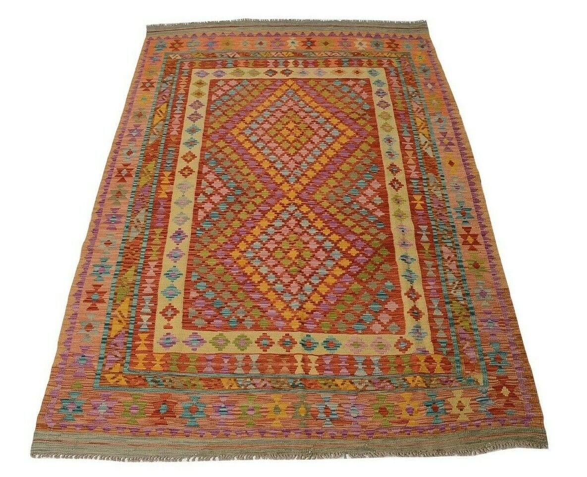 Handgewebter Orient Kelim 264 x 174 cm geometrisch Multicolor