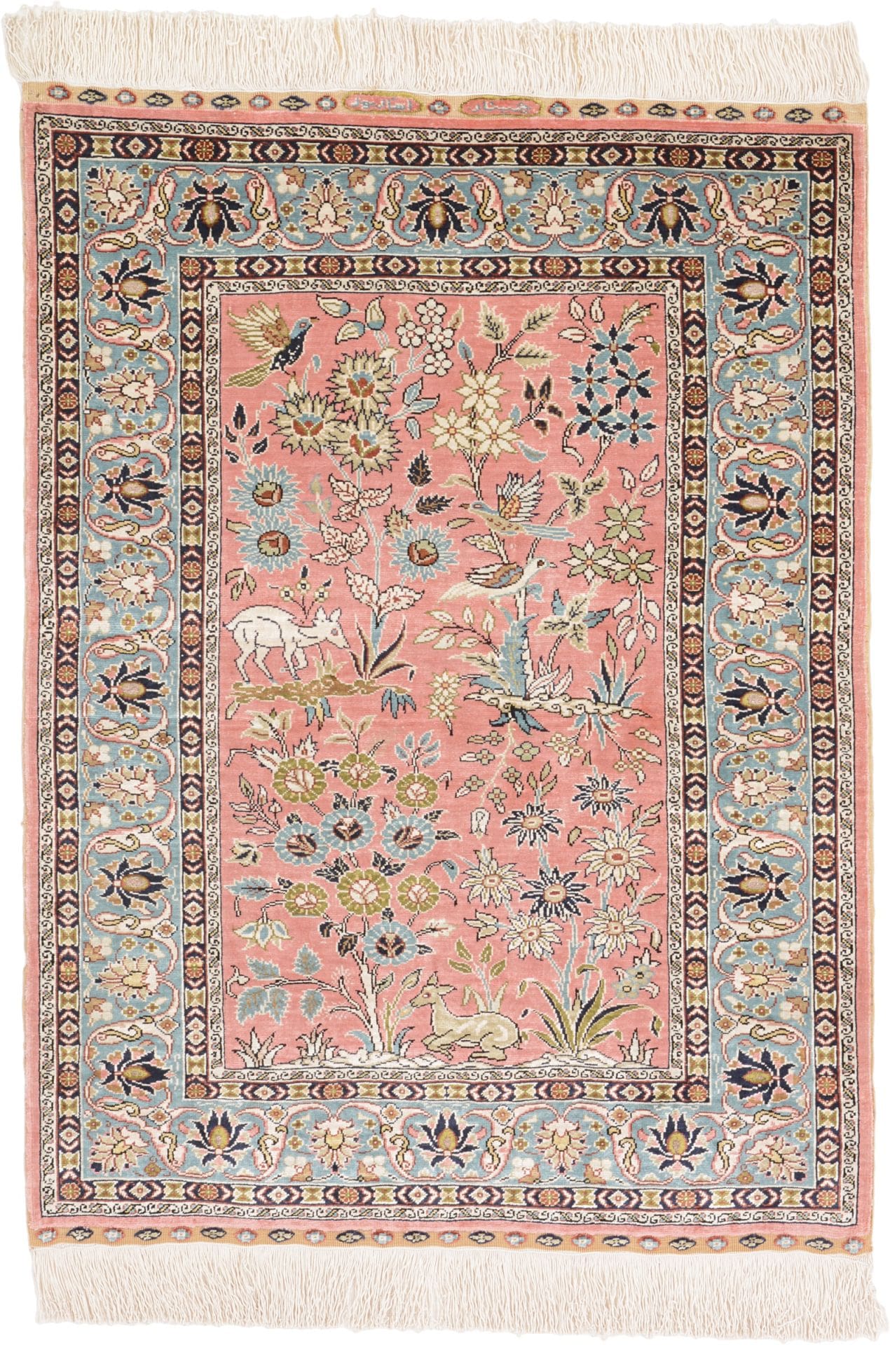 Hereke Orientteppich 65 x 87cm, Seide handgeknüpft