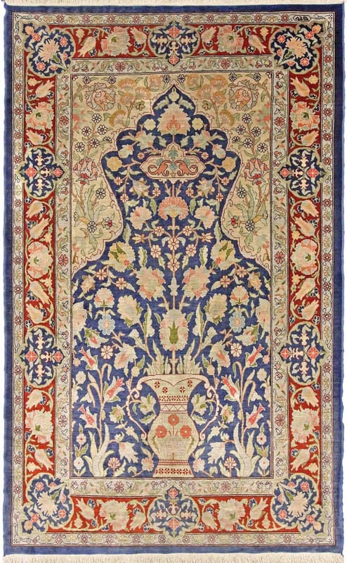 Hereke Seide Teppich 112x69 cm – Handgeknüpft, Luxus Orientteppich