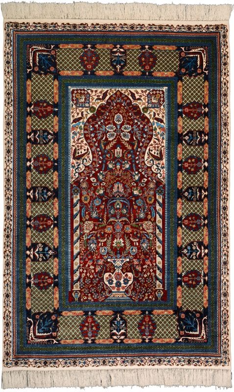 Hereke Teppich 125 x 181cm Seide, handgeknüpft