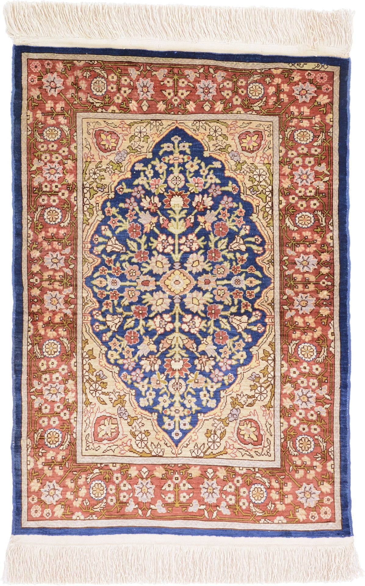 Hereke Teppich 50 x 69cm Seide, handgeknüpft