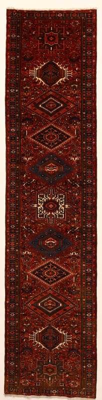 Heriz Teppich 432x101 cm, handgeknüpft, orientalisches Design
