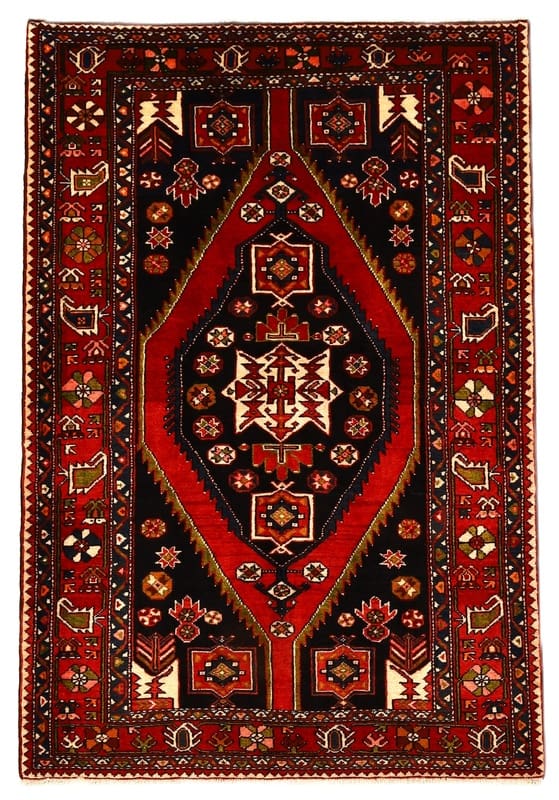 Hochwertiger Perserteppich 204x137 cm | 160.000 Knoten | Rot/Orange, handgeknüpft