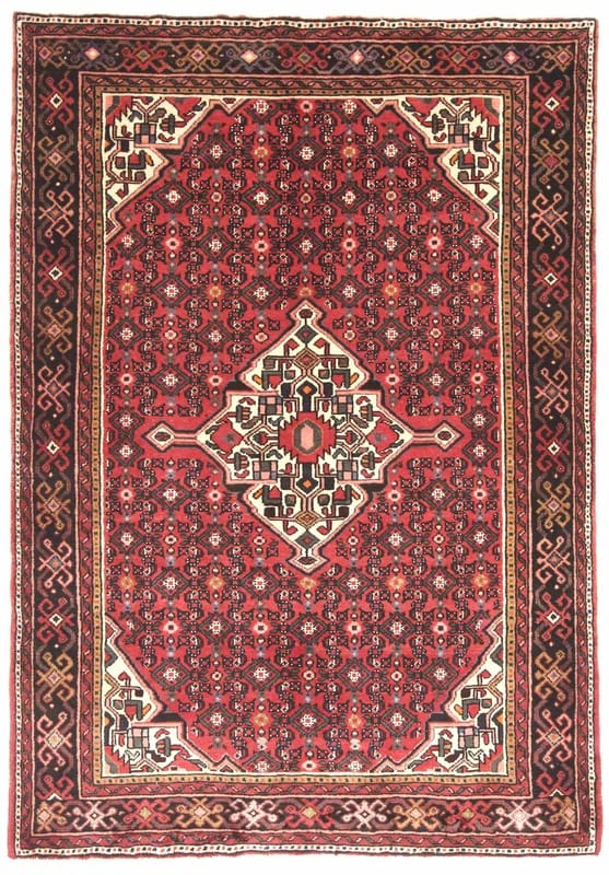 HOSENABAD Teppich 220x153 cm, antik, handgeknüpft, Perserteppich