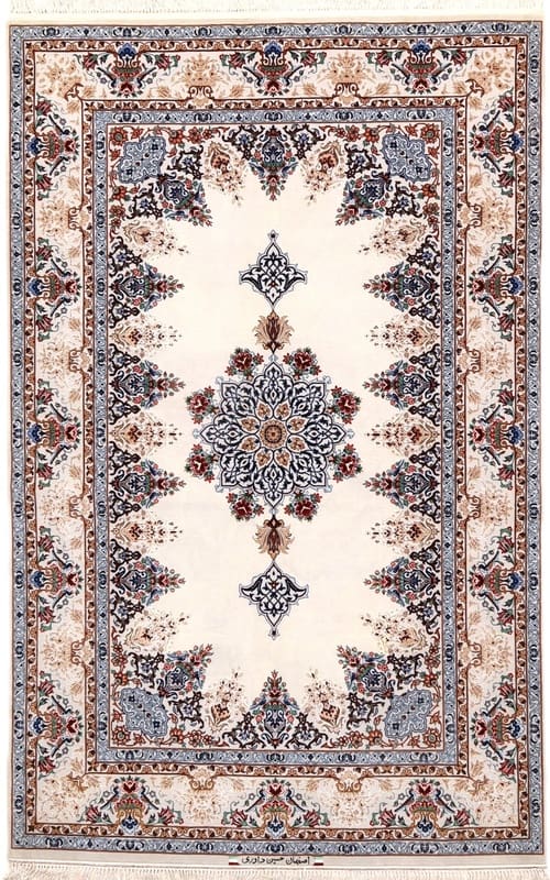 Isfahan Davari Teppich 205x131 cm – Eleganter Perserteppich, handgeknüpft