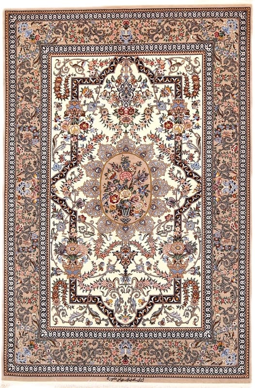 Isfahan Mansouri Teppich 197x132 cm – Handgeknüpft, persischer Luxus