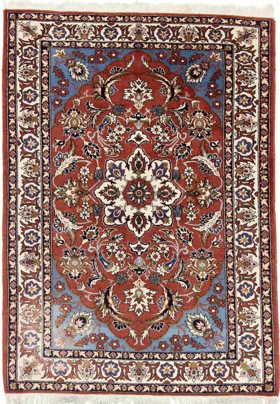 Isfahan Orientteppich 147x104 cm, handgeknüpft, einzigartiges Muster