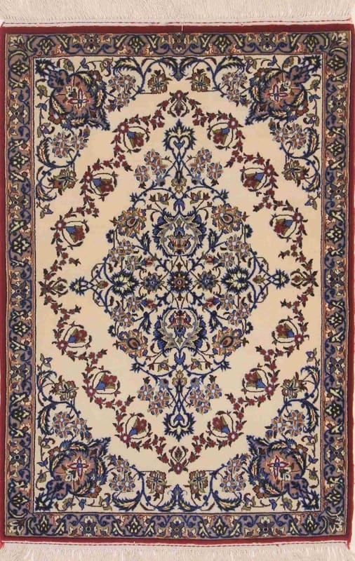 Isfahan Teppich 106x72 cm, 650.000 Knoten, handgeknüpft, Perserteppich