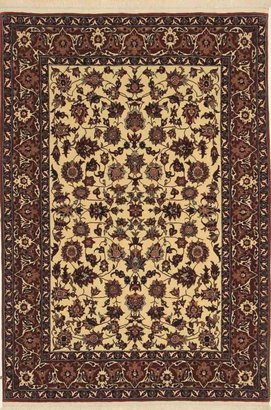 Isfahan Teppich 154x108 cm, 650.000 Knoten, Perserteppich, handgeknüpft