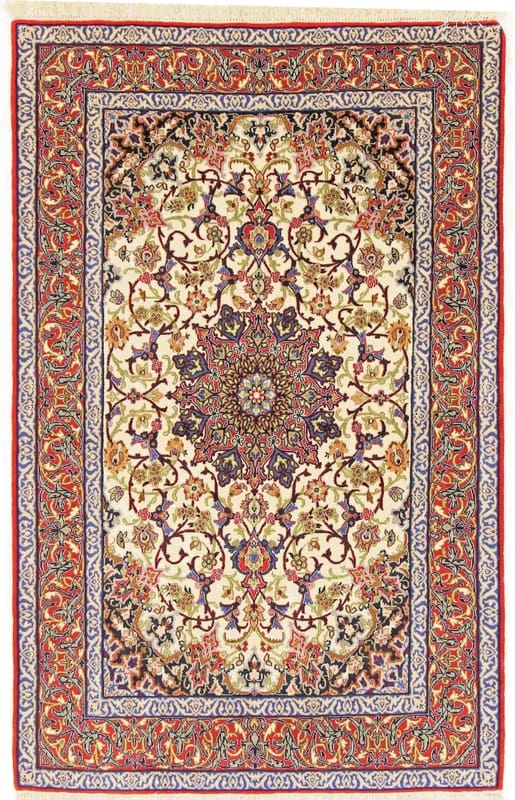 Isfahan Teppich 172x110 cm, 650.000 Knoten, handgeknüpft, Perserteppich