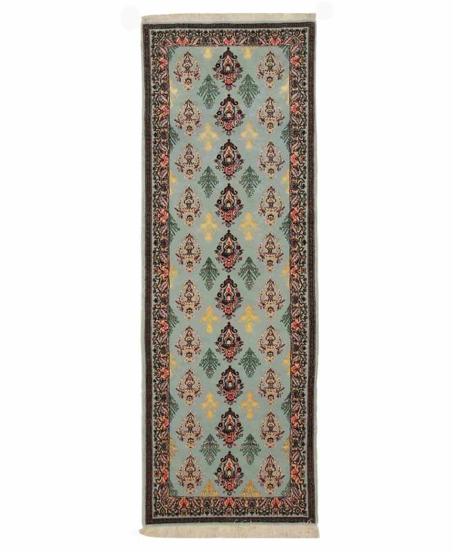 Isfahan Teppich 226x79 cm, 650.000 Knoten, handgeknüpft, Perserteppich