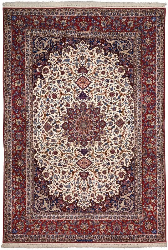 Isfahan Teppich 259 x 366cm, florale Muster, 1 Mio. Knoten, handgeknüpft