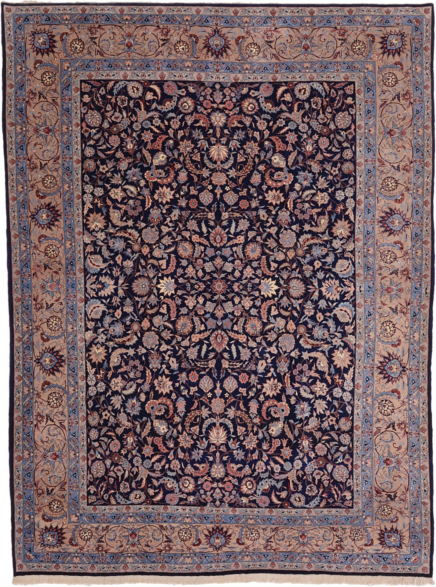 Isfahan Teppich 282 x 379cm, 500000 Knoten, florale Muster, handgeknüpft H1