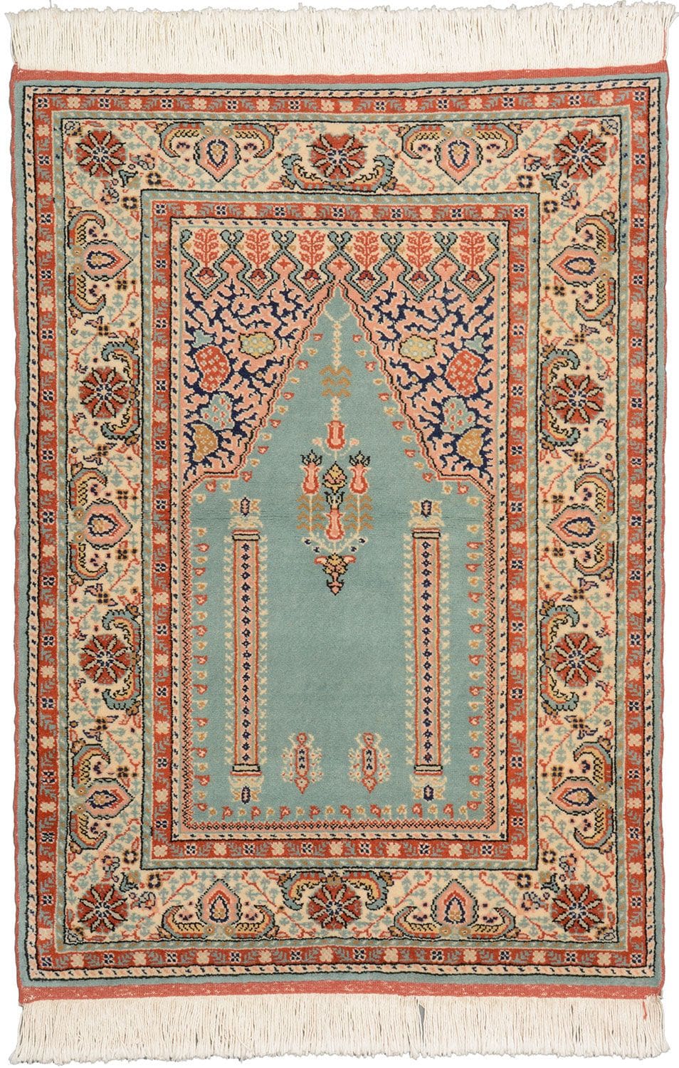 Kaiseri Teppich 89 x 122 cm aus Schurwolle, handgeknüpft, antik