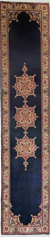 Kashan Orientteppich 372x78 cm, handgeknüpft, stilvoll & hochwertig