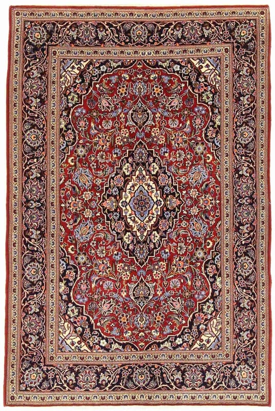 Kashan Teppich 170x111 cm, 300.000 Knoten, handgeknüpft, Perserteppich
