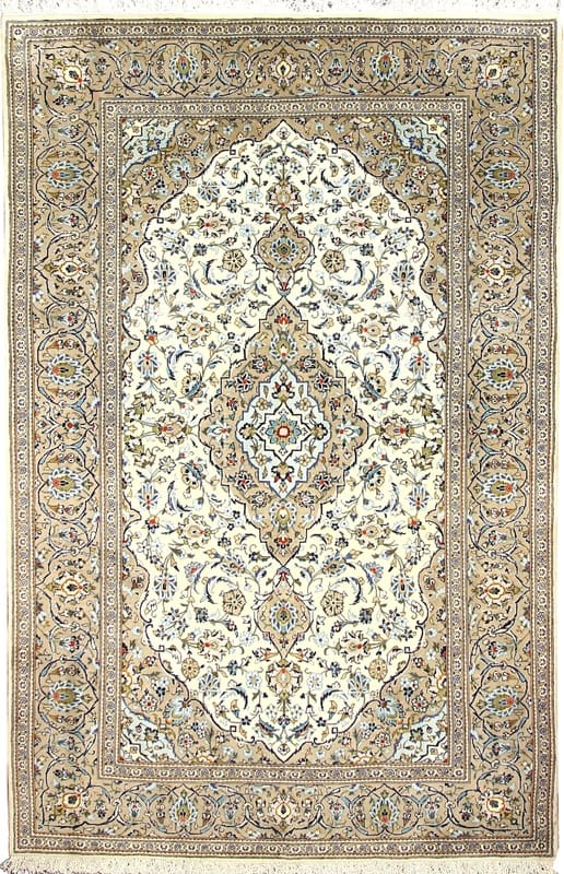 Kashan Teppich 309x201 cm - Handgeknüpft, klassisches Medaillon, Perserteppich