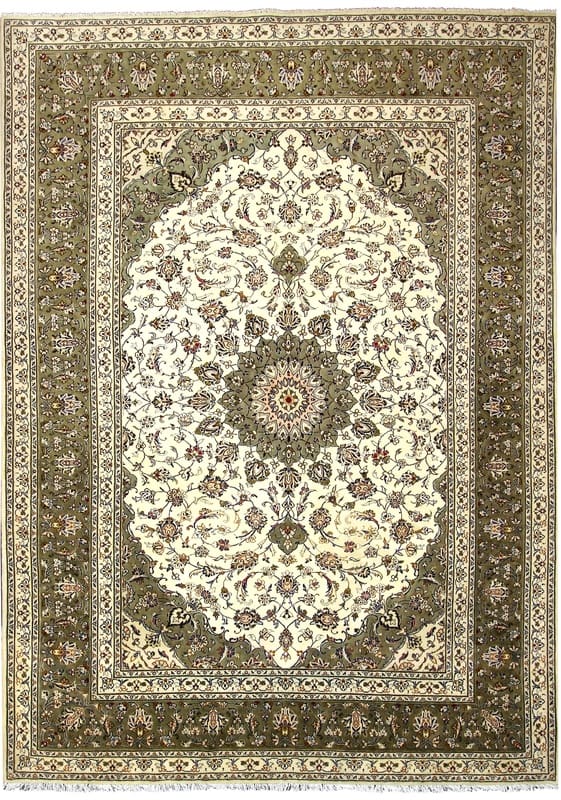 Kashan Teppich 351x250 cm, handgeknüpft, traditionelle Muster, Perserteppich