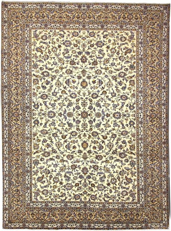 Kashan Teppich 388x282 cm, Blumenmuster, Wolle, handgeknüpft