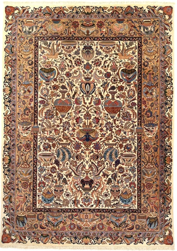 Kashmar Orientteppich 352x251 cm, handgeknüpft, edles Design