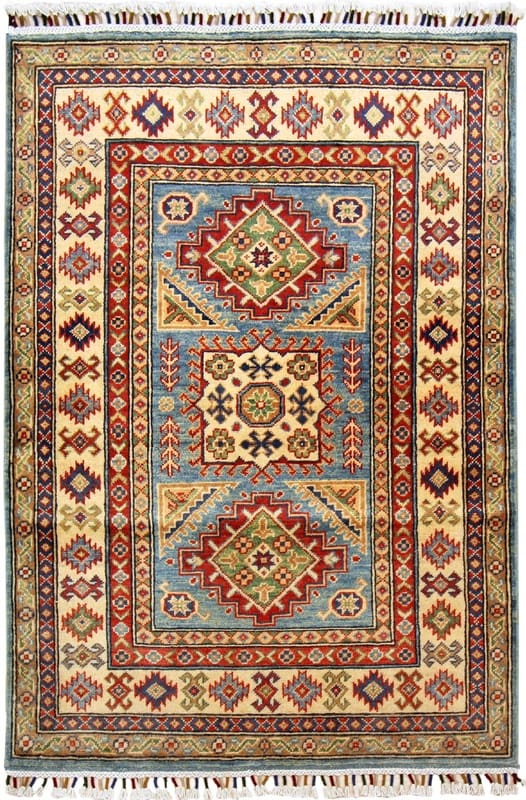Kazak Orientteppich 143x101 cm – Antiklook, handgeknüpft