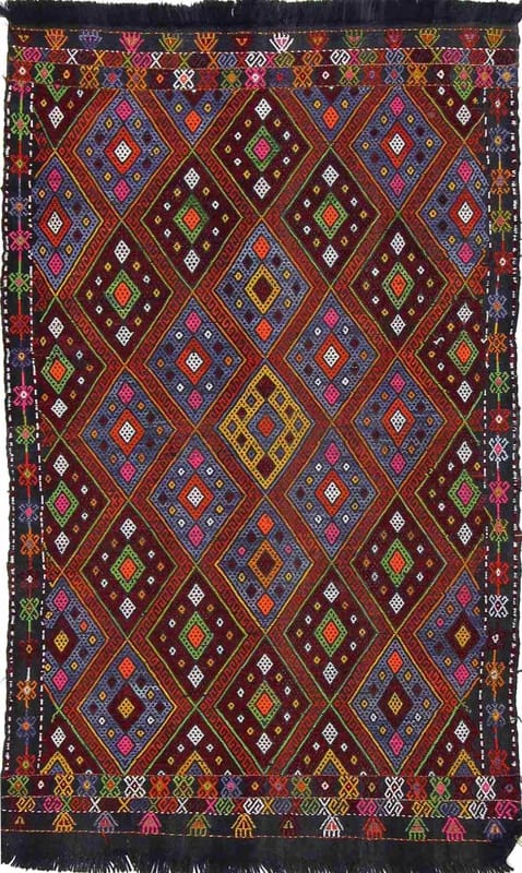 Kelim Azeri Teppich 147x86 cm - Traditionell Handgewebt Orientteppich