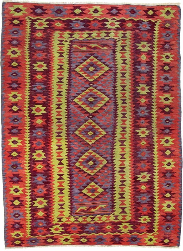 Kelim Gaschgai Teppich 250x181 cm – Handgewebt, Iranischer Stil