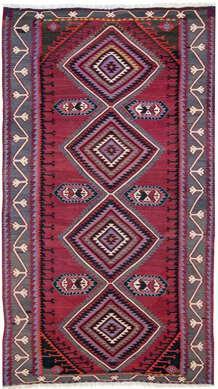 Kelim Gaschgai Teppich 348x197 cm – Handgewebt, Orientteppich