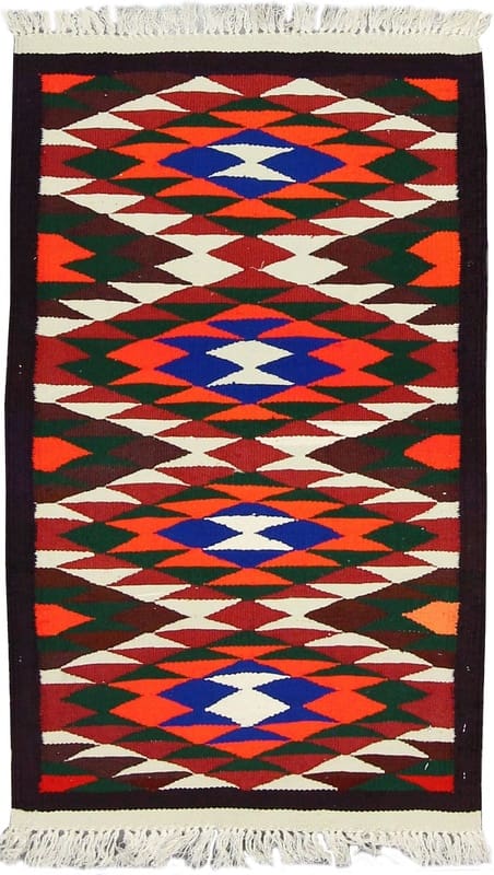 Kelim Teppich 113x55 cm, traditionell aus Kerman, handgewebt
