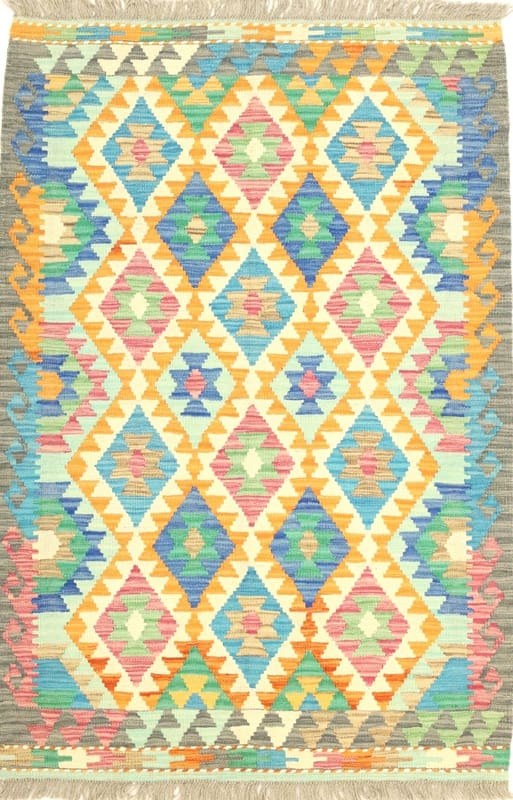 Kelim Teppich 154x103 cm - handgewebt, bunt, orientalisch, robust