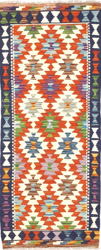 Kelim Teppich 154x62 cm - Traditionell gewebt aus Marokko, handgewebt