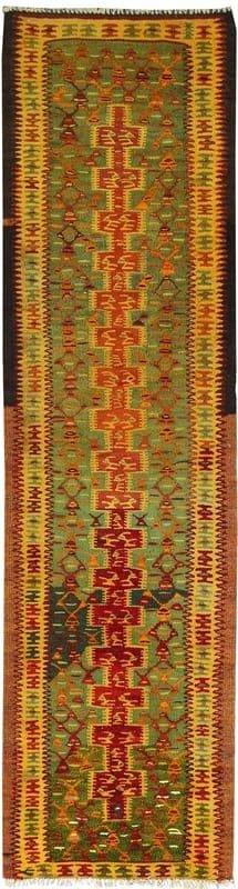 Kelim Teppich 236x58 cm, hochwertig, handgewebt, Orientteppich