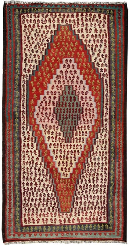 Kelim Teppich 237x119 cm - Hochwertige Verarbeitung, handgewebt