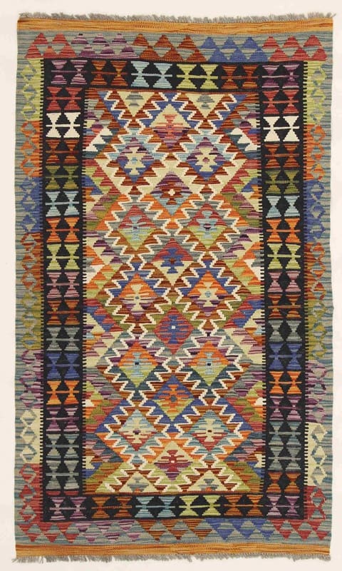 Kelims Teppich 168x99 cm - Traditionell gewebt aus Afghanistan - handgewebt