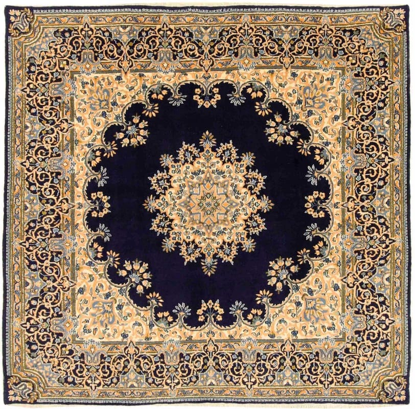 Kerman Orientteppich 220x224 cm, handgeknüpft, exotisches Muster