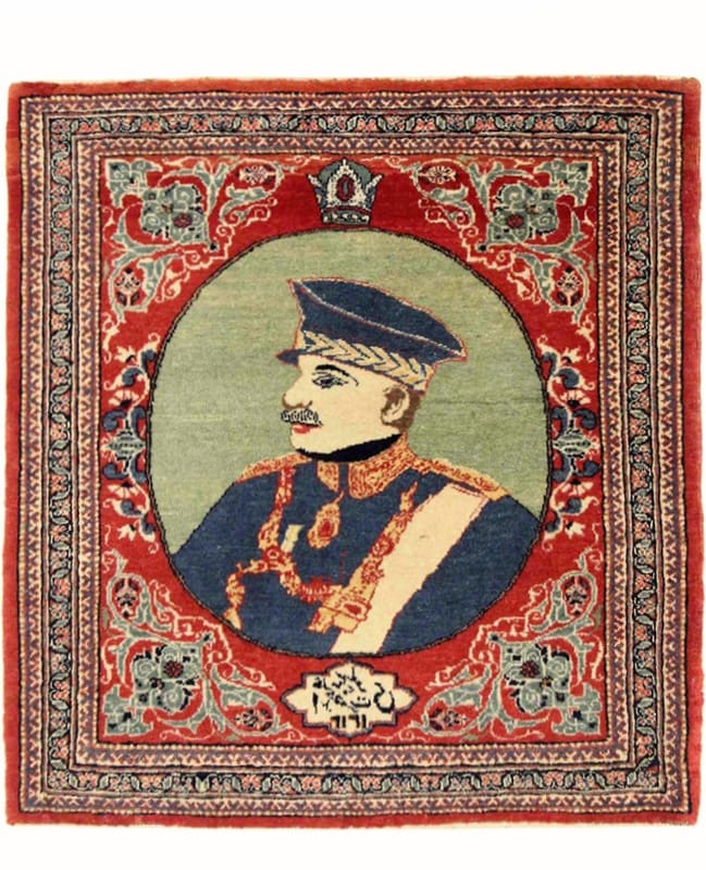 Keschan Antik Teppich 72x61 cm, klassisches Medaillon, handgeknüpft