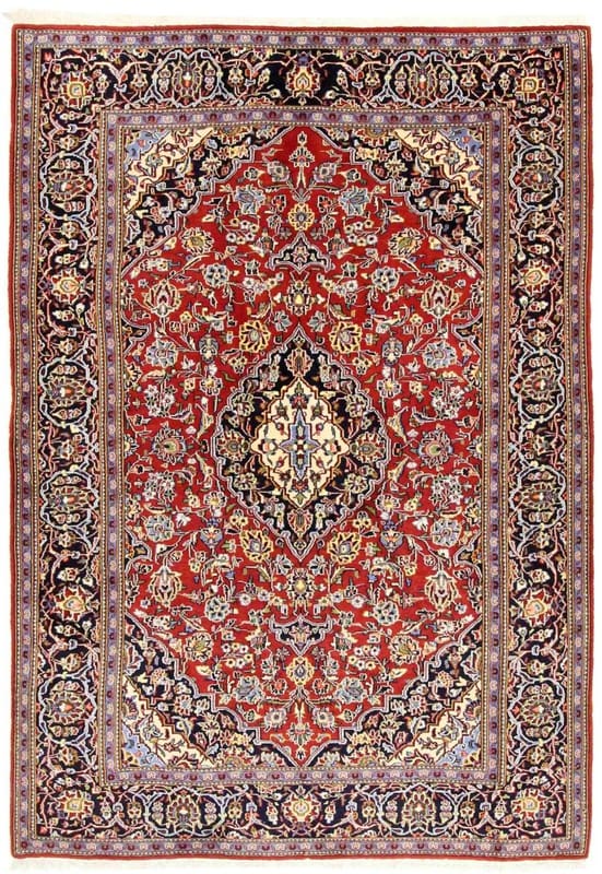 Keschan Teppich 206x141 cm – klassisches Medaillon, handgeknüpft